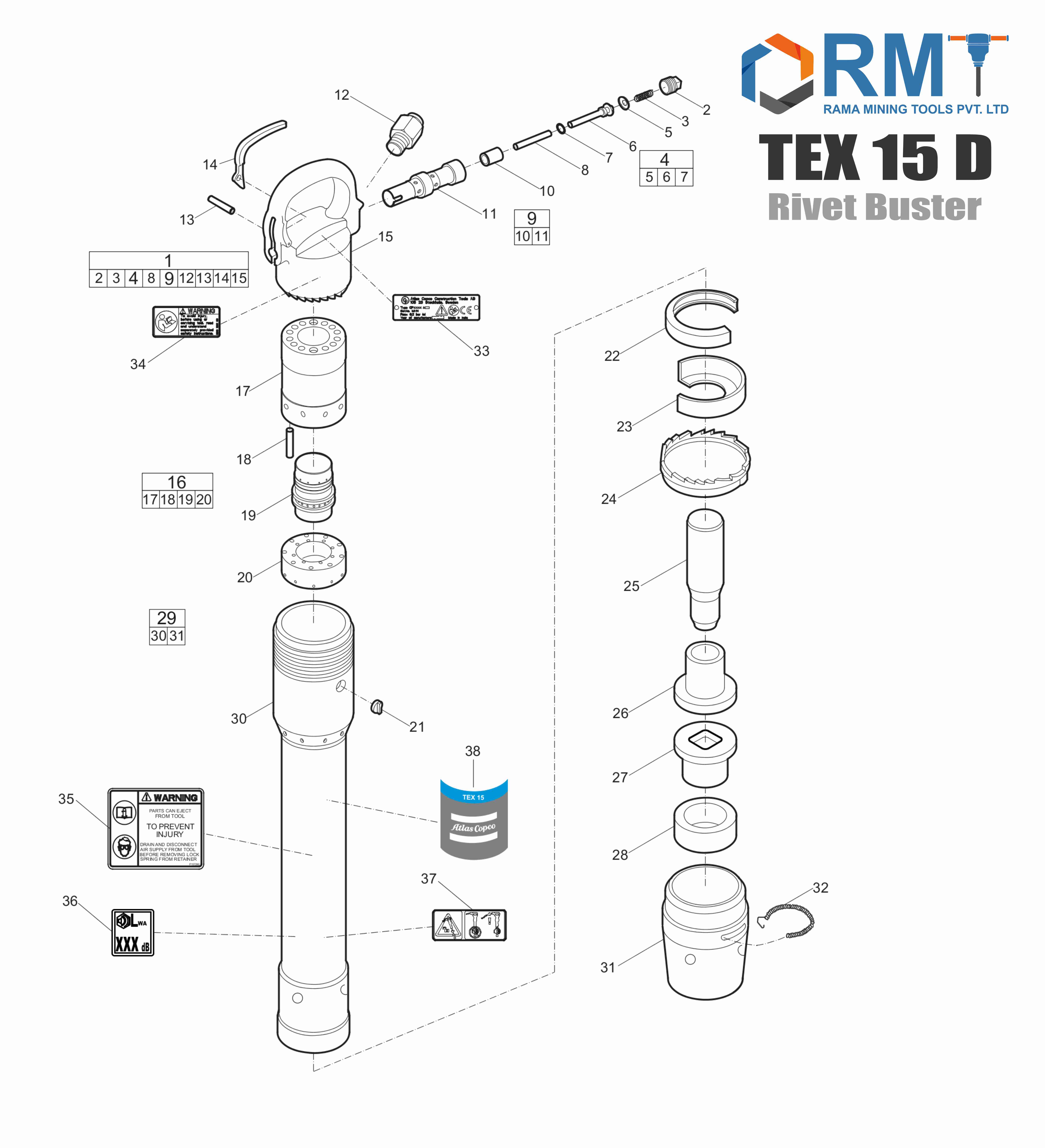 TEX 15 D Rivet Buster